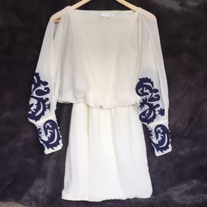 Embroidered long sleeve dress